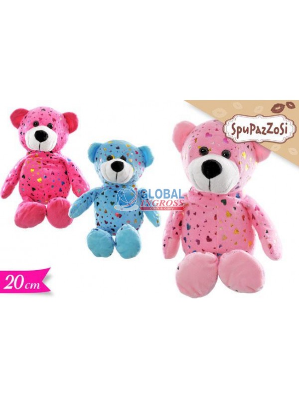 PELUCHE ORSO COLORI ASS. C/CUORICINI
