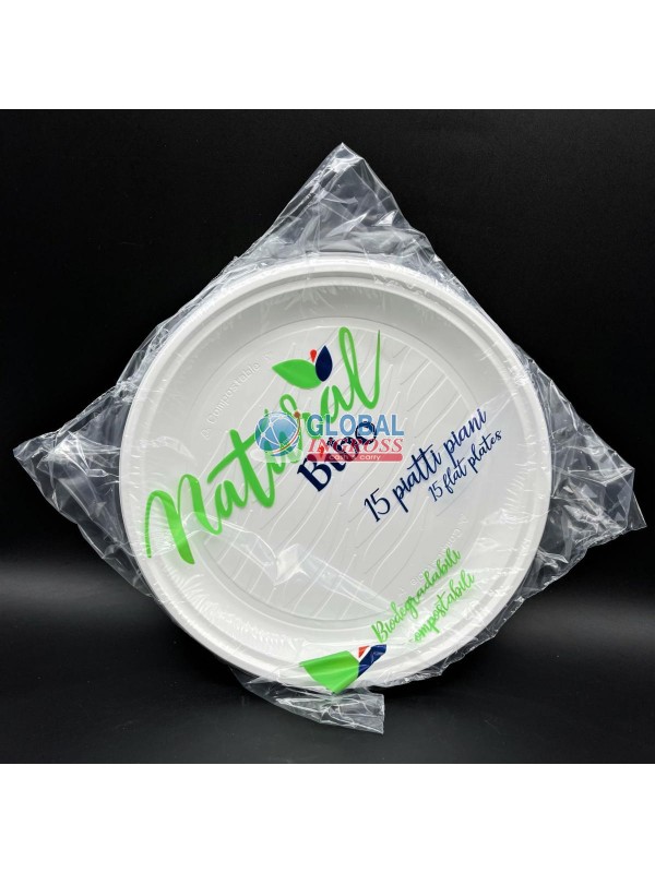 PIATTI BIOPLASTICA PIANI 15pz