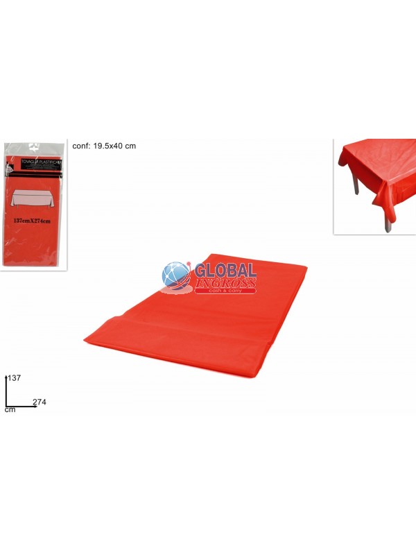 TOVAGLIA PVC COLOR ROSSO 137x274cm