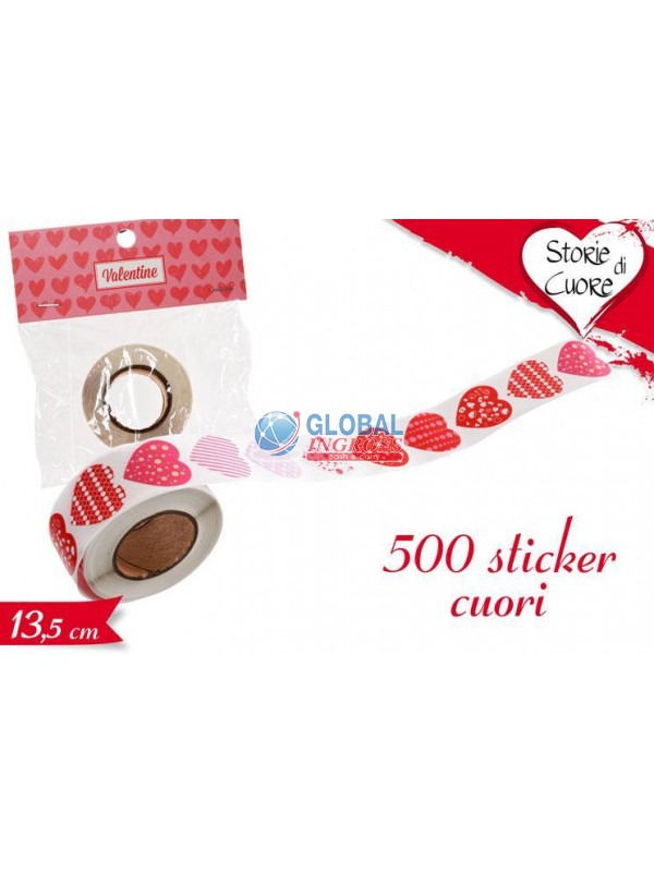 STICKER CUORE 500pz ROTOLINO