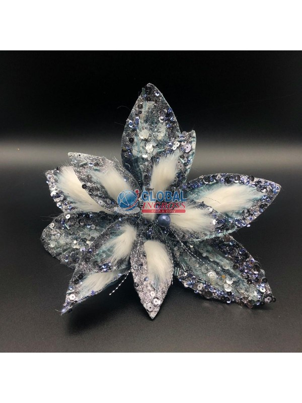 FIORE BLUE JEANS STRASS/PELLICCIA C/PINZA