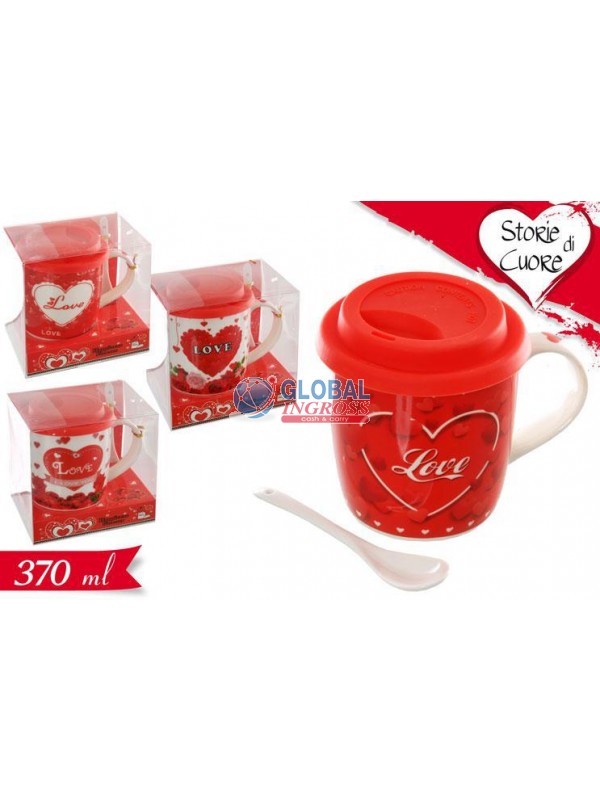 TAZZA LOVE C/COPERCHIO SILICONE 370ml
