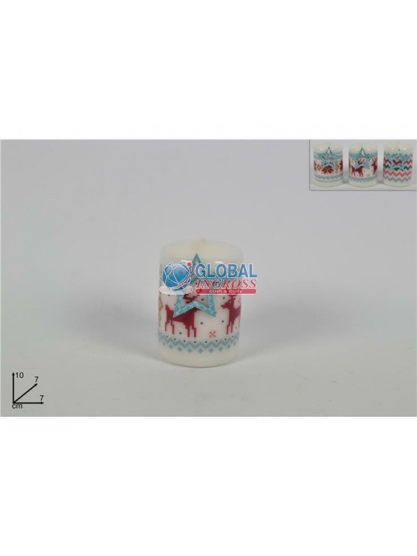 CANDELA DECORO NATALE 8cm