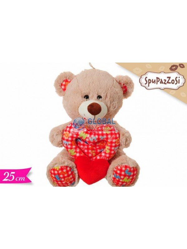 PELUCHE ORSO C/CUORE COLOR 25cm