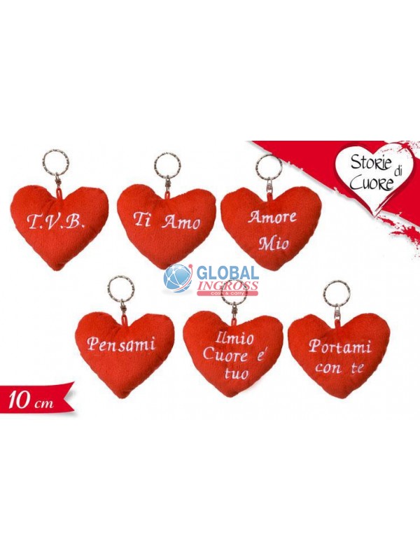 PORTACHIAVI CUORE PELUCHE 10cm