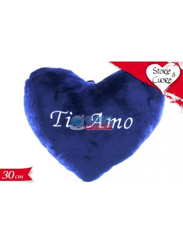 CUSCINO CUORE BLU 30cm TI AMO