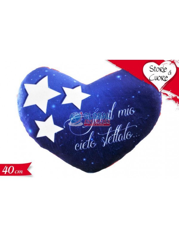 CUSCINO CUORE 40cm CIELO STELLATO