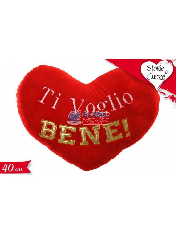 CUSCINO CUORE 40cm TI VOGLIO BENE GOLD