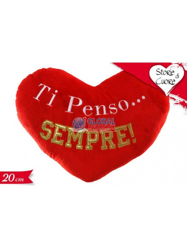 CUSCINO CUORE 20cm TI PENSO SEMPRE GOLD