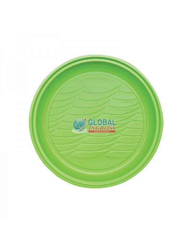 PIATTI BIOPLASTICA PIANI VERDE 20pz
