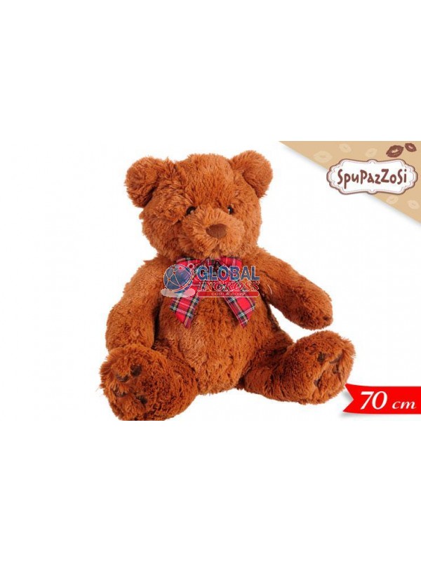 PELUCHE ORSO C/FIOCCO 70cm MARRONE