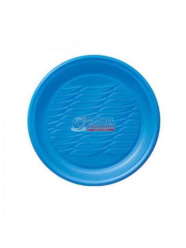 PIATTI BIOPLASTICA DESSERT AZZURRO 20pz