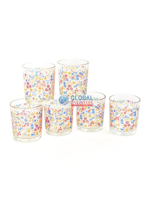 BICCHIERI VETRO FLOREALE 6pz