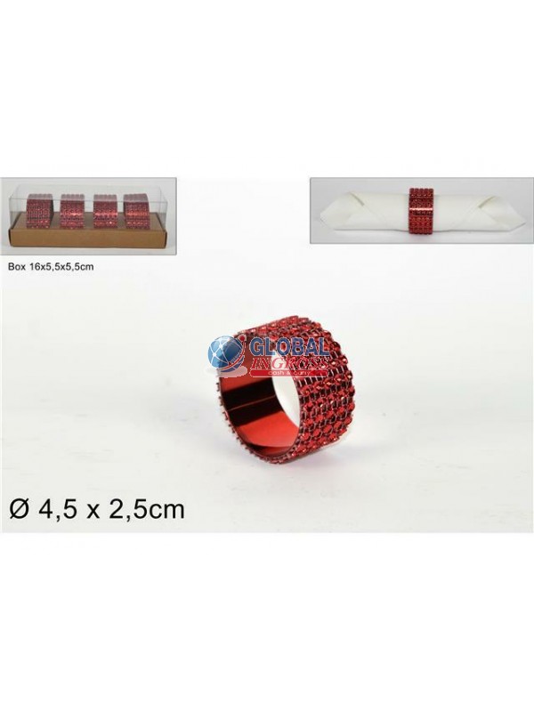 P/TOVAGLIOLO STRASS ROSSO 4pz