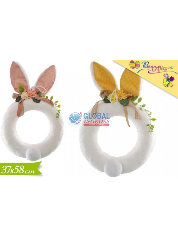 GHIRLANDA CONIGLIO 37x58cm COL.ASS.