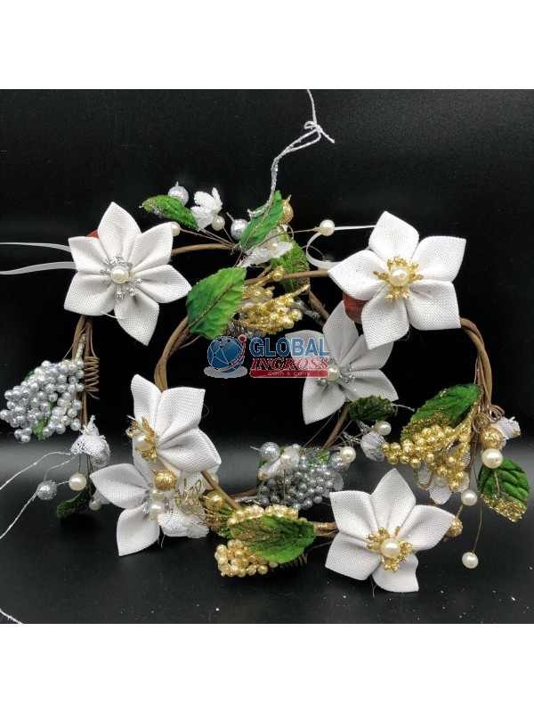 DIETROPORTA FIORE JUTA/PERLE BIANCO