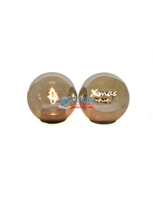PALLA NATALE VETRO C/LUCI 15x14cm