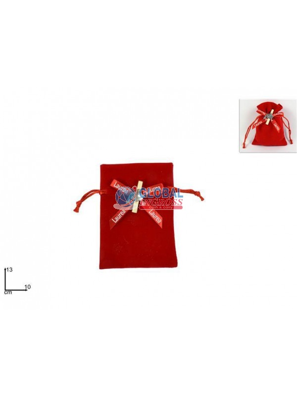 SACCHETTO LAUREA C/CAPPELLO 10x13 ROSSO
