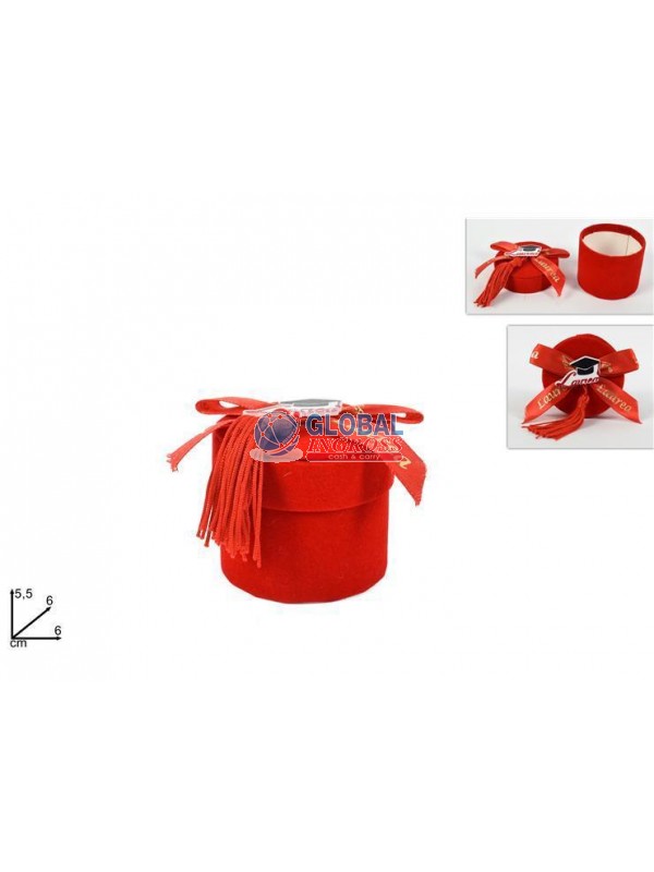 SCATOLINA LAUREA TONDA FIOCCO ROSSO