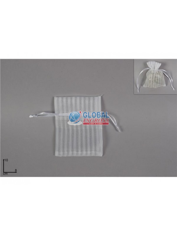 SACCHETTO RIGATO BIANCO8x10