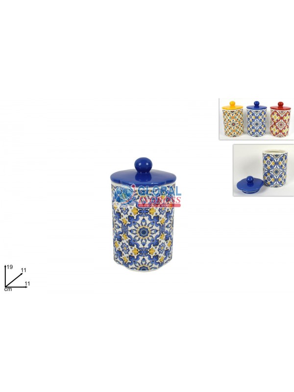 BARATTOLO DECORO MAIOLICA 19x11cm
