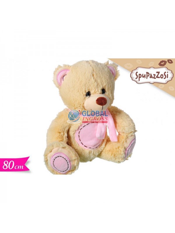 PELUCHE ORSO 80cm DECO ROSA
