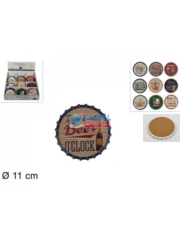 SOTTOBICCHIERE TONDO 11cm BIRRA BASE SUGHERO