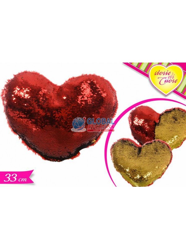 CUSCINO CUORE 33cm PAILLETTES