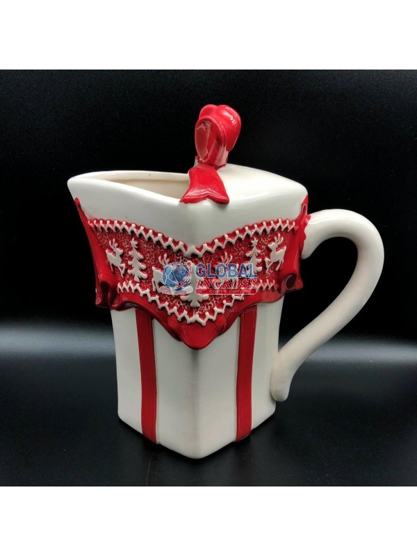 BROCCA BIANCA DECORO ROSSO ST 23cm