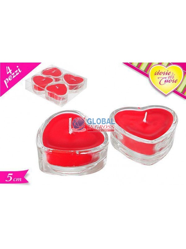 CANDELE CUORE 5cm 4pz