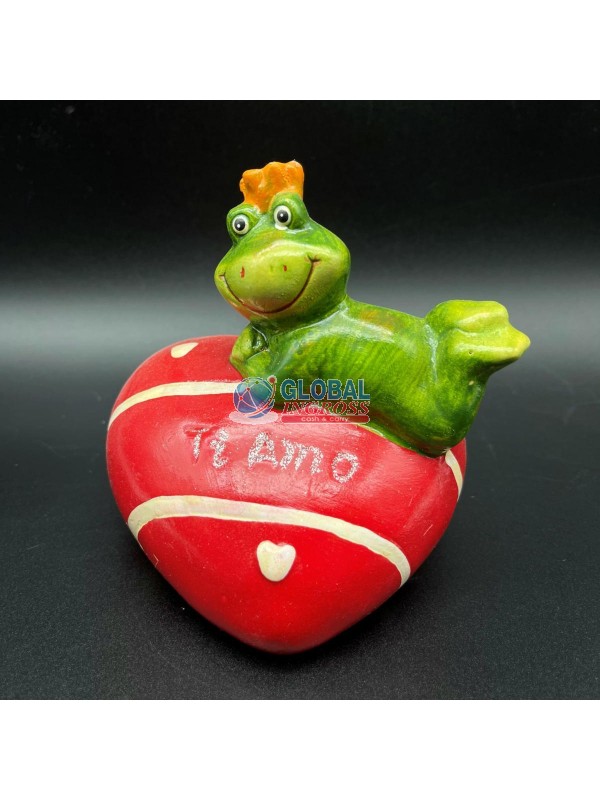 RANA SU CUORE CERAMICA