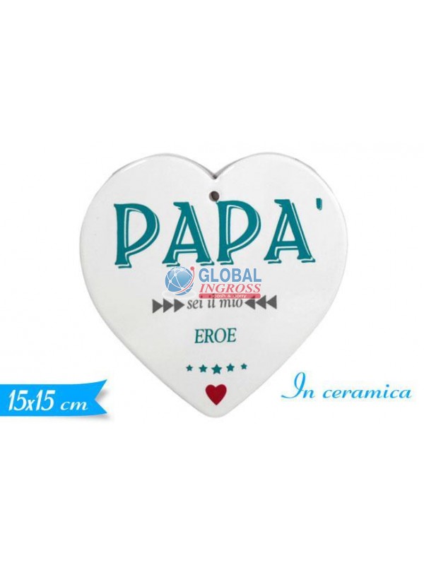 CUORE PAPA' CERAMICA 15x15