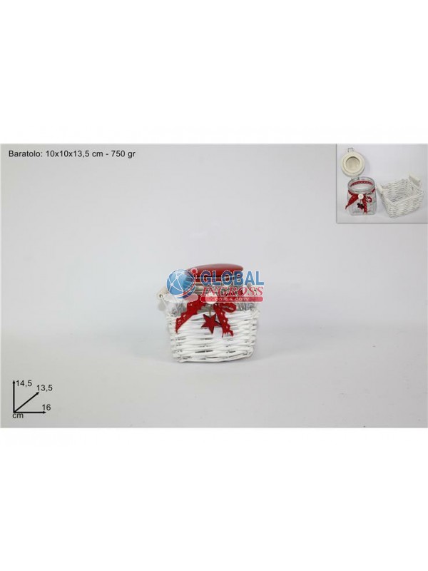 CESTO VIMINI BIANCO C/BARATTOLO 750gr