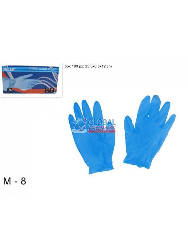 GUANTI MISTO NITRILE 100pz TG.M BLU