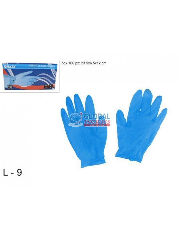GUANTI MISTO NITRILE 100pz TG.L BLU