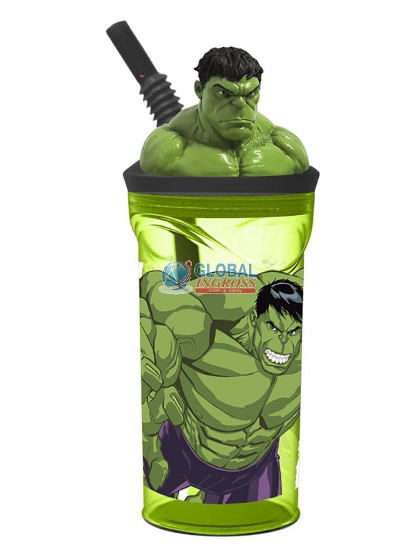 BICCHIERE 3D C/CANNUCCIA HULK.