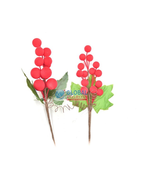PICK BACCHE ROSSE FLOCCATE 18cm