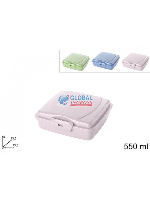 CONTENITORE PLASTICA 550ml COL.ASS.