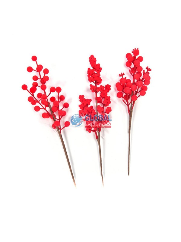 PICK BACCHE ROSSE FLOCCATE 34cm