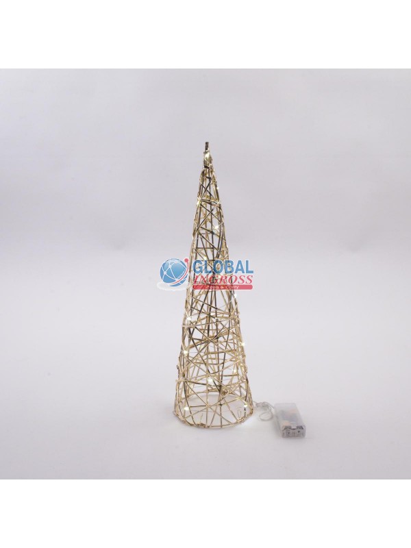ALBERO CONO METALLO 40cm 20 LUCI