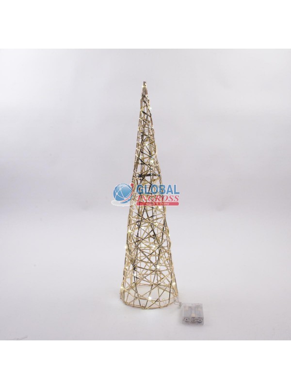 ALBERO CONO METALLO 60cm 30 LUCI