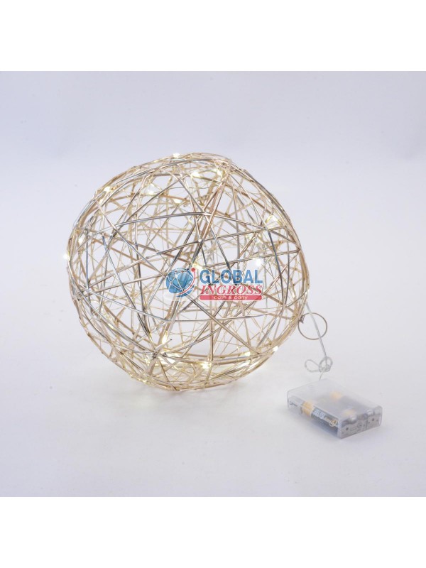 PALLA ORO METALLO 25cm C/30 LUCI