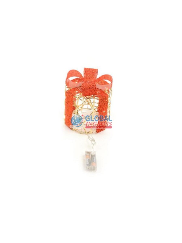 REGALO TONDO ORO FIOCCOROSSO C/40 LED D.20 H.24