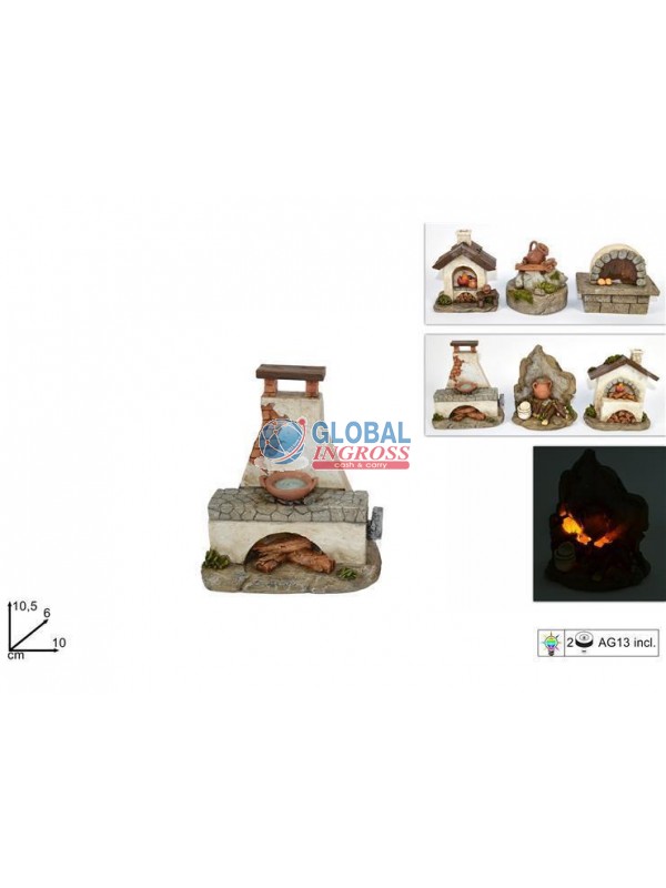 AMBIENTAZIONE PRESEPE FUOCO C/LED ASS.