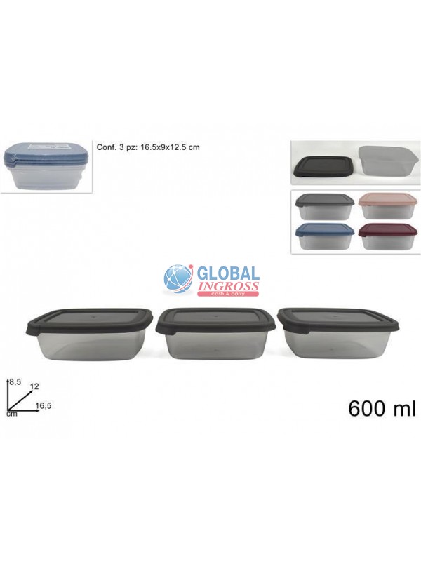 CONTENITORI PLASTICA 600ml 3pz.
