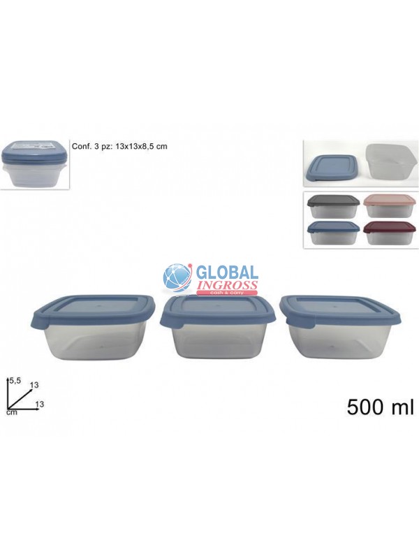 CONTENITORI PLASTICA 500ml 3pz