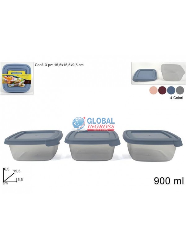 CONTENITORI PLASTICA 900ml 3pz