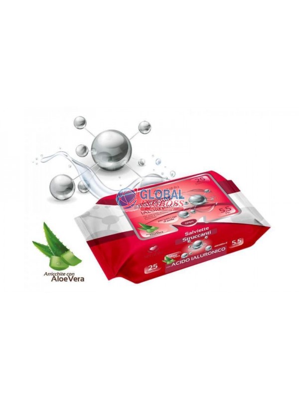 SALVIETTINE STRUCCANTI 25pz ACIDO IALURONICO.