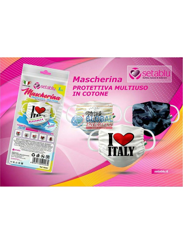 MASCHERINA TESSUTO CON STAMPA