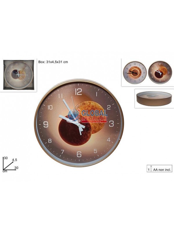 OROLOGIO MURO TONDO DECORO ECLISSE